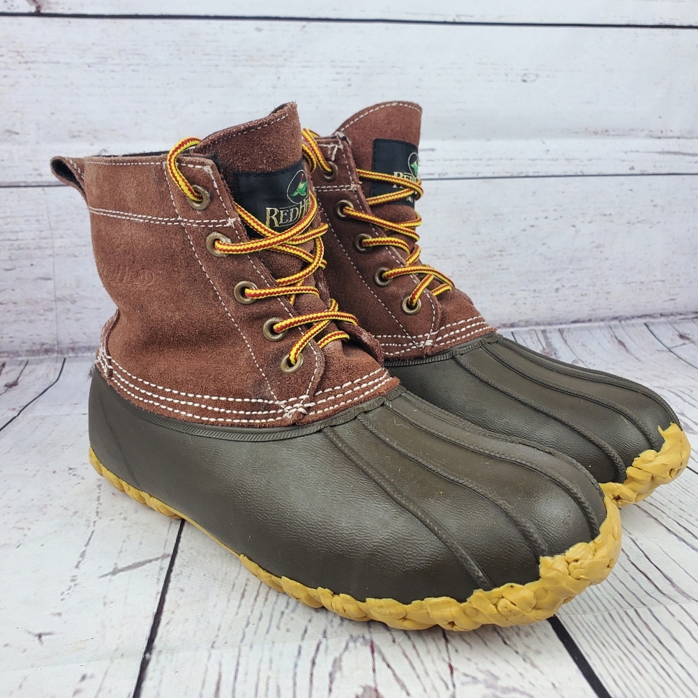 Red Head Brown Suede Duck Boots